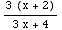 (3 (x + 2))/(3 x + 4)