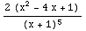 (2 (x^2 - 4 x + 1))/(x + 1)^5
