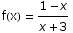 f(x) =  (1 - x)/(x + 3)