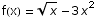 f(x) = x^(1/2) - 3 x^2
