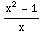 (x^2 - 1)/x