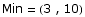 Min = ( 3 , 10)